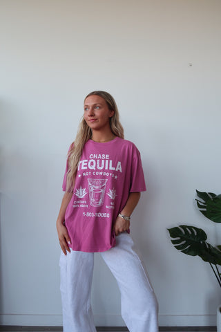 Chase Tequila Not Cowboys Oversized Tee Shirt