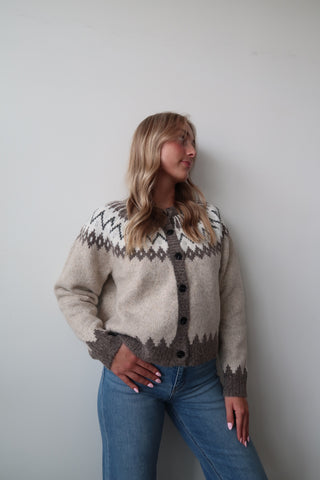 Neutral Knit Button Sweater