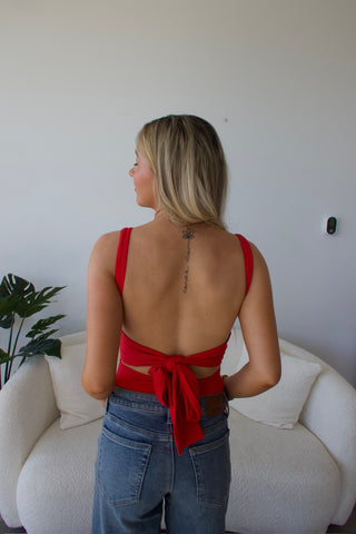 Tie Back Thick Strap Bodysuit