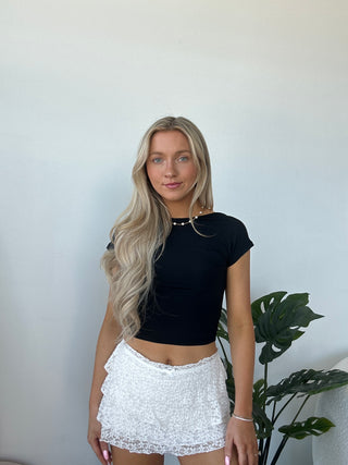 Floral Ruffle Mini Skort