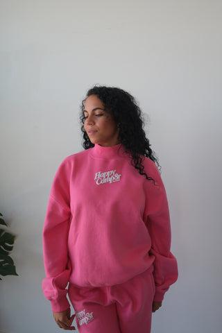 Happy Camp3r Hot Pink Mockneck Sweatshirt