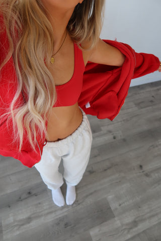 Red Studio Wavy Bra Top