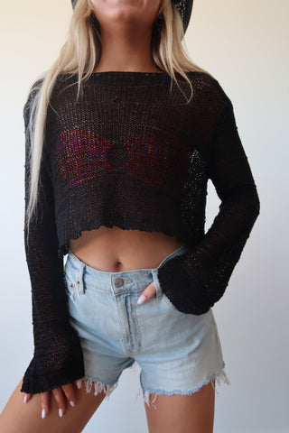 Black Mesh Long Sleeve