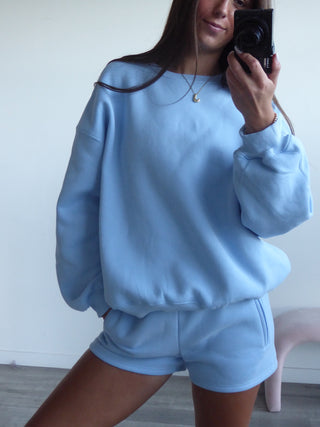 Baby Blue Staple Oversized Crewneck