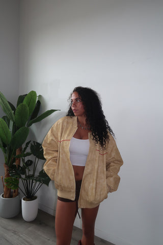 Mustard Yellow Horse Leather Jacket