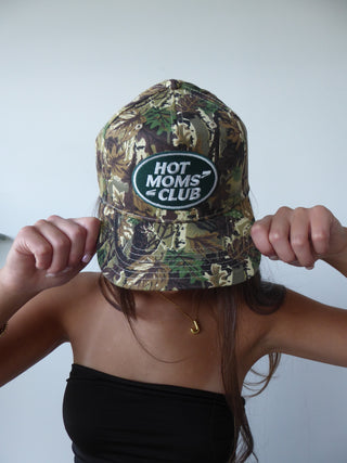 “Hot Moms Club” Camo Trucker Hat