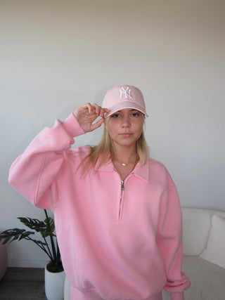 Blush Staple Oversized Quarter Zip