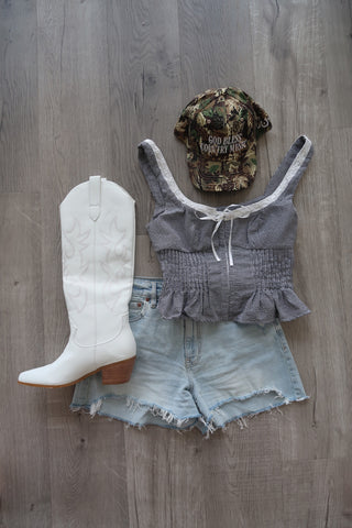 Black Gingham Tank Top