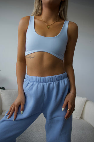 Light Blue Studio Wavy Bra Top