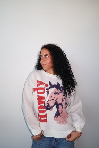 “Howdy” Horse Sweater