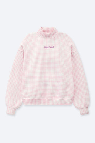 Happy Camp3r Lavender Gingham Mockneck Sweatshirt