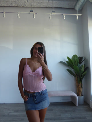 Pink Lace Cami
