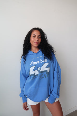 Off Road American 4x4 Racing Hideout Hoodie - Vintage Blue