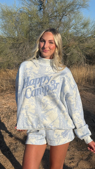 Happy Camp3r Blue Camo Mockneck Sweatshirt
