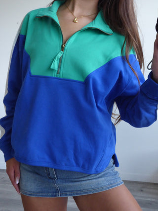 Blue & Green Combo Half Zip