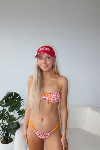 Red And Orange Floral Bikini Bottoms
