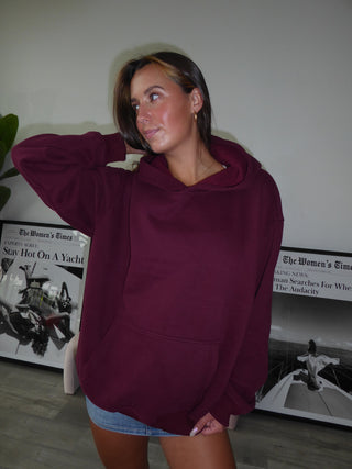 Black Cherry Staple Oversized Hoodie