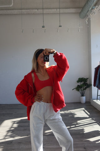 Red Studio Wavy Bra Top
