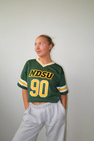 Green NDSU Bison Cropped Jersey