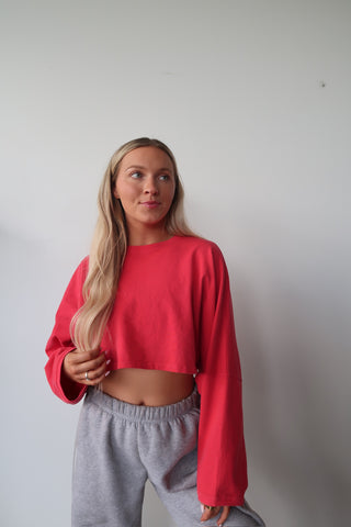 Red Cropped Long Sleeve
