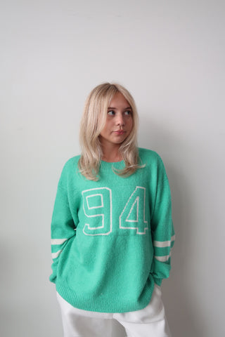 Bright Green “94” Jersey Sweater