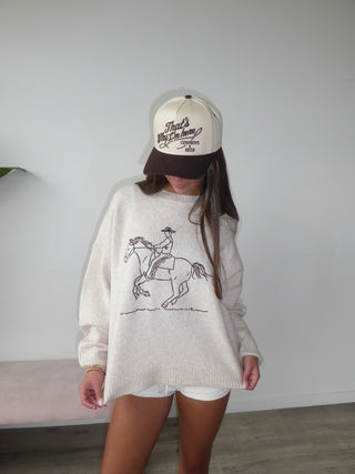 Beige Horse Sweater