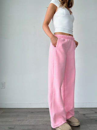 Pink Staple Low Rise Side Stripe Wide Leg Sweatpants