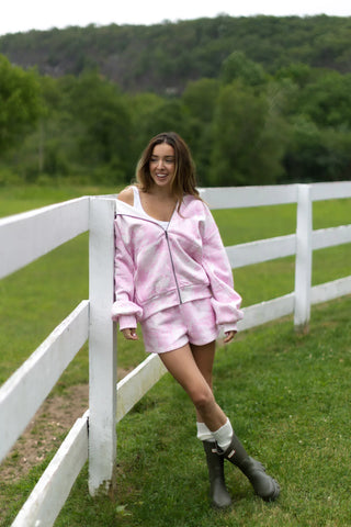Happy Camp3r Soft Pink Camo Zip Up Hoodie