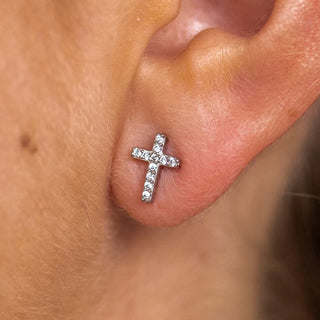Alco Silver Boca Cross Studs - Water Resistant