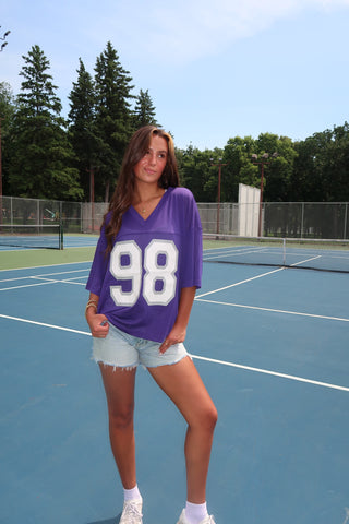 Purple & White Oversized Jersey