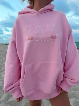 Lottie Pink Beaded Ocean Hoodie