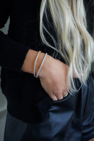 Stretchy Tennis Bracelet - Silver