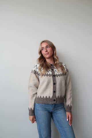 Neutral Knit Button Sweater