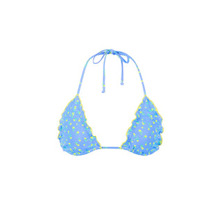 Kulani Kinis Lettuce Edge Bralette Bikini Top - Lemon Bloom