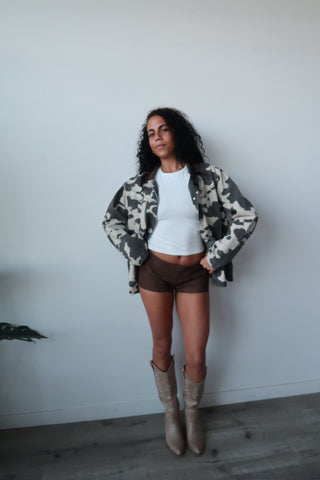 Vegan Low Rise Leather Micro Shorts