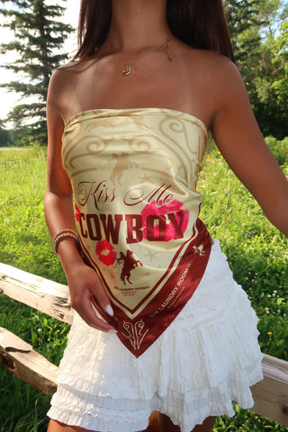 Kiss Me Cowboy Silky Bandana