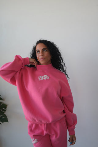 Happy Camp3r Hot Pink Mockneck Sweatshirt