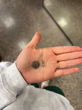 Mini Transparent Gem Charm (Gold)