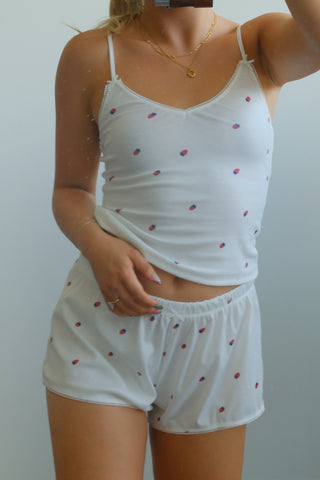 White Strawberry Tank Top