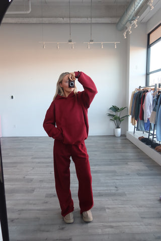 Maroon Staple Oversized Hoodie