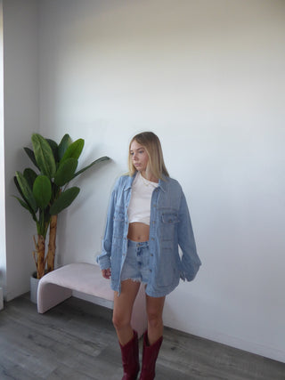Hidden Light Oversized Denim Shacket