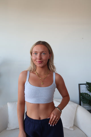 Light Grey Ribbed Bra Top
