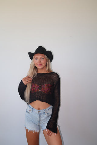 Black Mesh Long Sleeve