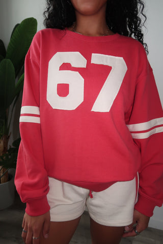 Oversized “67” Patchwork Crewneck