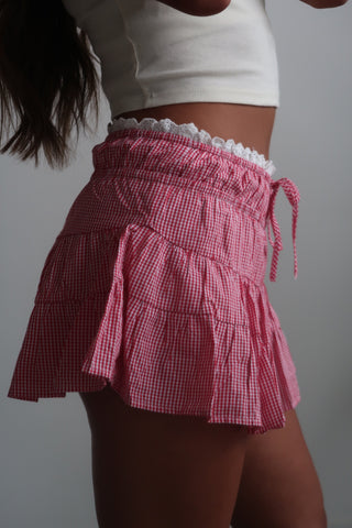 Red Gingham Skort