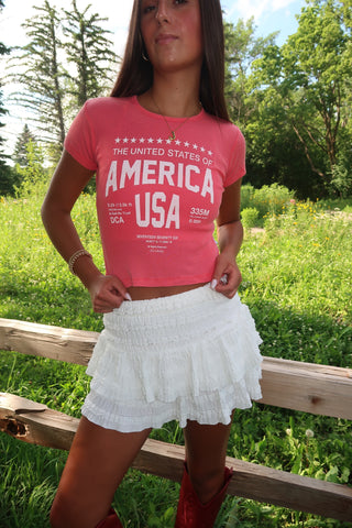Vintage Red America Baby Tee