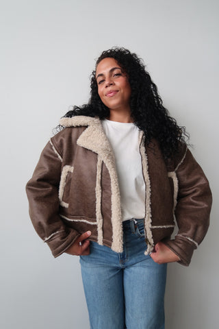 Mocha Sherpa Lined Jacket