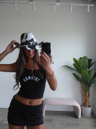 Cow Print Cowgirl Hat