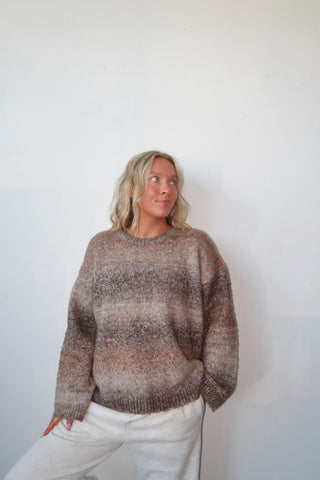Brown Ombré Oversized Sweater