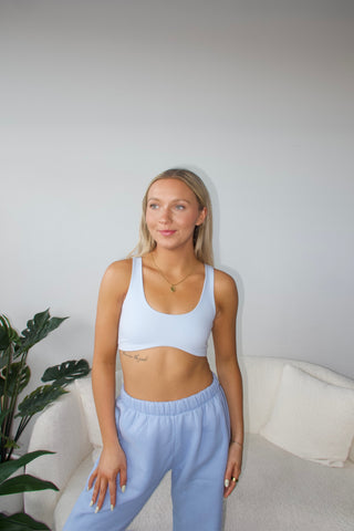 Light Blue Studio Wavy Bra Top